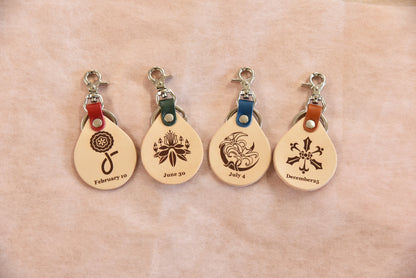 366日の花個紋｜キーホルダー　ドロップ　ミニ