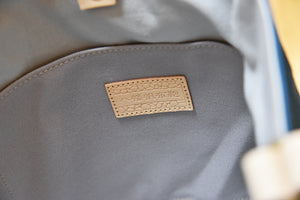 八幡帆布鞄｜革と高島産帆布で作ったトートバッグ Lサイズ【ネイビー】