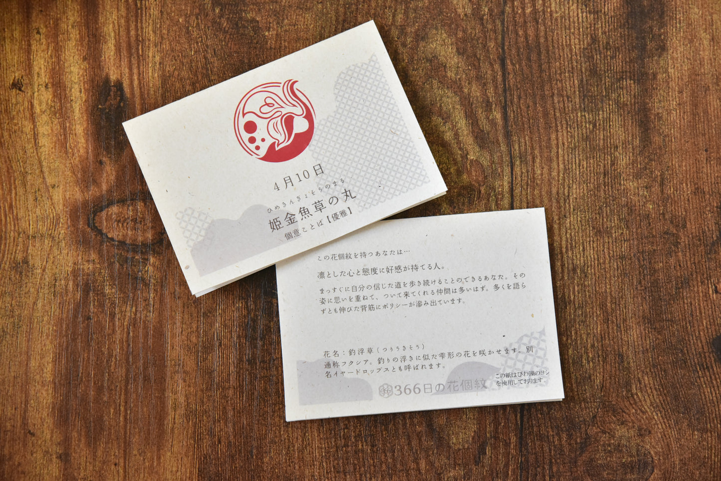 366日の花個紋｜キーホルダー　ドロップ　ミニ